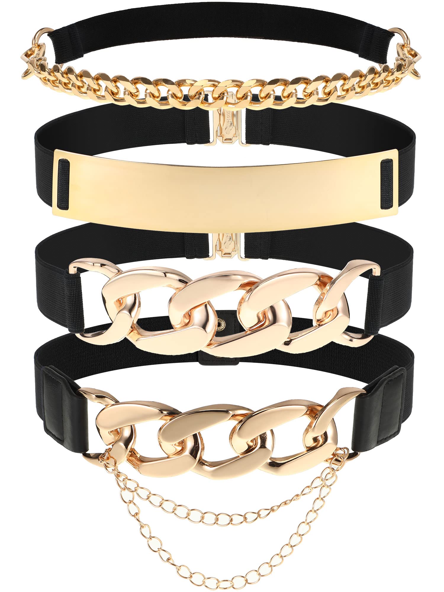 Waist Belt of Women Elastic Metal Stretch Chain ElasticBeltsWithChainDecorForW  main image 2