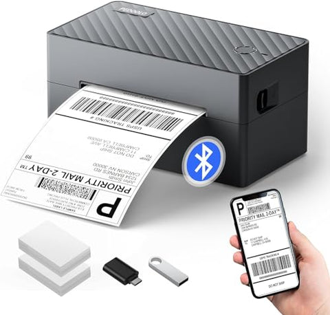 PEDOOLO Label Printer, Bluetooth Shipping Label Printer, 4x6 Thermal Printer for Shipping Packages, Compatible with Android.iOS.Windows, Mac, Chromebook, Amazon, Ebay, UPS.USPS, FedEx, Shopify