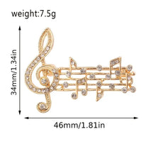 Load image into Gallery viewer, Sparkling Rhinestone String Notes Brooch - Elegant Clothing Accessory Pin