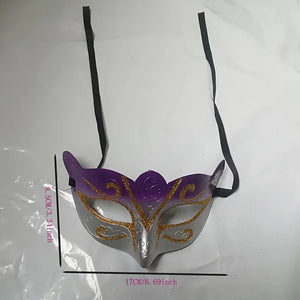 Unisex Venetian Princess Party Mask, Carnival Masquerade Mask, Shining Plated Mask, Halloween, Cosplay Mask in 7 Colors