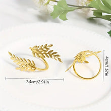 Load image into Gallery viewer, Wheat-Shaped Napkin Rings (4 Pieces) - Elegant Decorative Accents for Wedding, Dinner, Party Table Settings