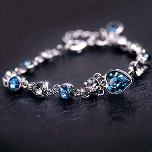 Radiant Heart Of Ocean Rhinestone Bracelet - Fashion-Forward Elegance for Girls - A Dazzling Jewelry Gift for Special Occasions and Everyday Glamour