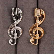 Load image into Gallery viewer, 1pc Music Mic Brooch Pin - Elegant Music-Themed Accessory with Functional Microphone Pin for Musicians and Music Lovers