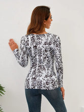 Load image into Gallery viewer, Leopard Print Twist Tunic - Flattering V Neck, Slimming Long Sleeves - Womens Fashion Casual Top with Figure-Embracing Twist Detail- 2 Sizes