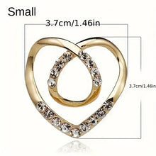 Load image into Gallery viewer, Heart Shape Alloy Scarf Buckle Inlaid Rhinestone Faux Pearl Clothes Knotted Buckle Clothing Accessories