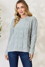 Load image into Gallery viewer, BiBi Cable Knit Round Neck Sweater for Girls and Women