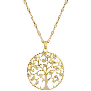 Glamorous Tree of Life Pendant Necklace - Fashionable & Sparkling Zircon - Meaningful Symbol for Girls - Perfect Gift for Young Ladies