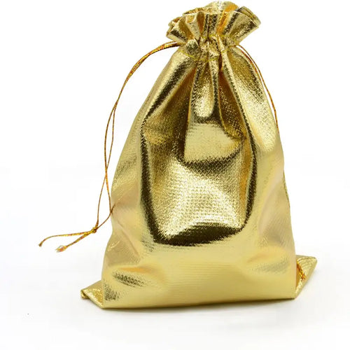 Heavy Duty Golden Drawstring Organza Bags - Luxurious Jewelry Pouches & Party Favor Gift Bags - Durable, Light-Permeable, 5