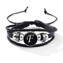 Load image into Gallery viewer, Classic PU Leather Letter Bracelet - Personalized with 26 Alphabet Letters, Artisan-Crafted Braided Beaded Design