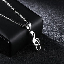 Load image into Gallery viewer, 1pc Hypoallergenic Unisex Titanium Steel Music Note Necklace - Stylish &amp; Durable Pop Pendant for Musical Passionates