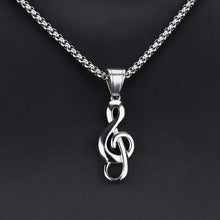 Load image into Gallery viewer, 1pc Hypoallergenic Unisex Titanium Steel Music Note Necklace - Stylish &amp; Durable Pop Pendant for Musical Passionates