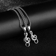 Load image into Gallery viewer, 1pc Hypoallergenic Unisex Titanium Steel Music Note Necklace - Stylish &amp; Durable Pop Pendant for Musical Passionates