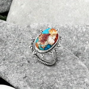 Turquoise Stone Ring - Exclusively Designed for Women, Vintage-Inspired Fashion Statement