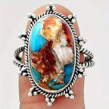 Load image into Gallery viewer, Turquoise Stone Ring - Exclusively Designed for Women, Vintage-Inspired Fashion Statement