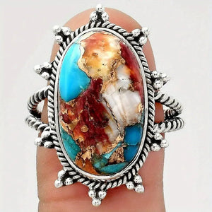 Turquoise Stone Ring - Exclusively Designed for Women, Vintage-Inspired Fashion Statement