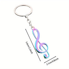 Load image into Gallery viewer, Music Note Tassel Keychain Trendy Alloy Keyring Backpack Bag Pendant Gifts Charms For Men &amp; Women, G Key