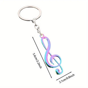 Music Note Tassel Keychain Trendy Alloy Keyring Backpack Bag Pendant Gifts Charms For Men & Women, G Key