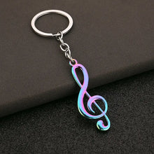 Load image into Gallery viewer, Music Note Tassel Keychain Trendy Alloy Keyring Backpack Bag Pendant Gifts Charms For Men &amp; Women, G Key