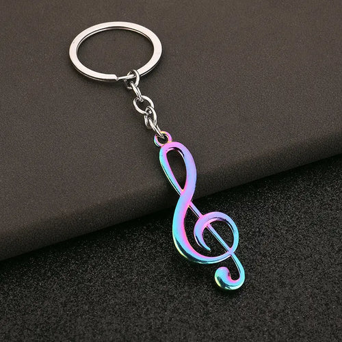 Music Note Tassel Keychain Trendy Alloy Keyring Backpack Bag Pendant Gifts Charms For Men & Women, G Key