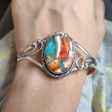 Load image into Gallery viewer, Stunning Turquoise Ladies Temperament Bracelet, Unique Vintage Charm Upscale Sense