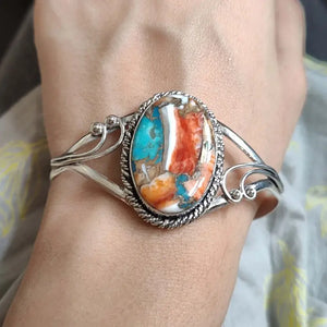 Stunning Turquoise Ladies Temperament Bracelet, Unique Vintage Charm Upscale Sense