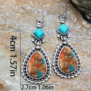 Genuine Turquoise Bohemian Earrings - Handcrafted, Unique Style - Fashionable Accessory for Everyday Glam