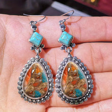 Load image into Gallery viewer, Genuine Turquoise Bohemian Earrings - Handcrafted, Unique Style - Fashionable Accessory for Everyday Glam