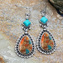 Load image into Gallery viewer, Genuine Turquoise Bohemian Earrings - Handcrafted, Unique Style - Fashionable Accessory for Everyday Glam