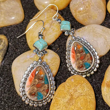 Load image into Gallery viewer, Genuine Turquoise Bohemian Earrings - Handcrafted, Unique Style - Fashionable Accessory for Everyday Glam