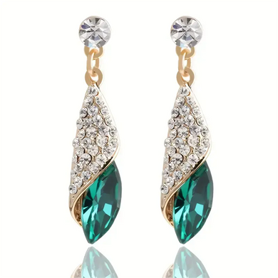 Elegant Alloy Dangle Earrings For Girls, Retro Sparkling Earrings, Perfect For Parties in 2 Colors