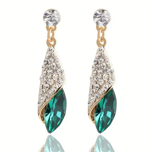 Elegant Alloy Dangle Earrings For Girls, Retro Sparkling Earrings, Perfect For Parties in 2 Colors