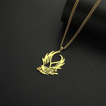 Load image into Gallery viewer, Bird Pendant Necklace Gift, Wings Spread Persian Poetry Necklace For Men, Stainless Steel Chain