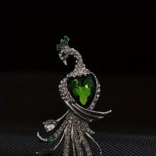 Load image into Gallery viewer, Elegant Peacock Brooch Pin with Emerald Crystal &amp; Rhinestone Accents, Women&#39;s Fashion Accessory