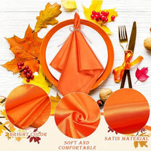 Load image into Gallery viewer, 16.9&quot; Thanksgiving Fall-Themed Cloth Napkins Set of 12 - Autumn Colors in Orange, Yellow &amp; Red