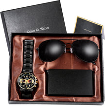 Load image into Gallery viewer, Quartz Watch Sunglasses Suit Men, Elegant Gift Box for Men, Valentine&#39;s Day