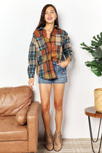 Load image into Gallery viewer, Double Take Plaid Curved Hem Shirt Jacket with Breast Pockets