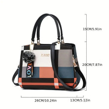 Load image into Gallery viewer, Trendy Women&#39;s Handbag - Stylish Plaid Pattern with Fun Pompom Charms - Versatile Shoulder &amp; Crossbody Chic Purse