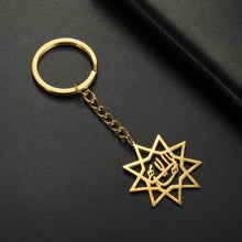 Load image into Gallery viewer, Stainless Steel Keychain With Nine-pointed Star Keychain For Men, Symbol Letter Keychain, Retro Ethnic Keychain, Middle Eastern Style