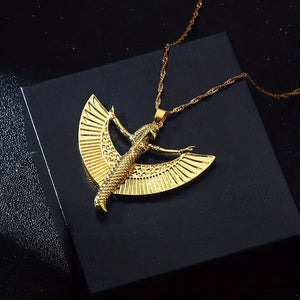 Copper Goddess Pendant Necklace - Elegant Ancient Egyptian Occult Deity Jewelry with No Mosaic Material and No Plating - Unique Cudi Man On The Moon