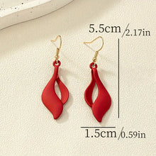 Load image into Gallery viewer, Dazzling Red Flame Flower Petal Design Dangle Hook Earrings - Fashionable Statement Jewelry for Women and Girls