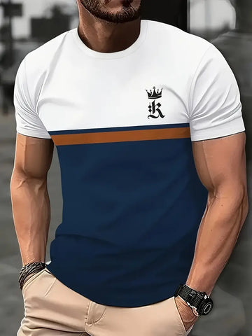 Premium Mens Stylish Graphic T-shirt - Eye-catching Crown Print - Comfortable Crew Neck - XL &XXL