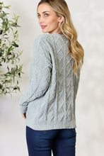 Load image into Gallery viewer, BiBi Cable Knit Round Neck Sweater for Girls and Women