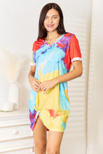 Load image into Gallery viewer, Shiny Tie-Dye V-Neck Twisted Dress for Girls and Women - Size S, SALE!