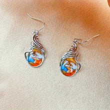 Load image into Gallery viewer, Exquisite Bohemian Dangle Earrings - Retro Iron Needle, Resin Mosaic, Plated White K Alloy