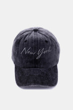 Load image into Gallery viewer, Zenana Washed Embroidered City Baseball Cap