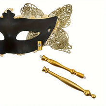 Load image into Gallery viewer, Elegant Venetian Princess Party Mask With Holding Stick, Evening Prom Masquerade Mask, Halloween, in 2 Colors