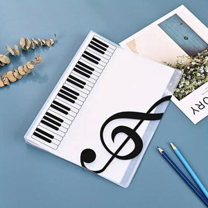 A4 Size 40-Pocket Plastic Music Sheet File Folder - Perfect for Document Storage! - White