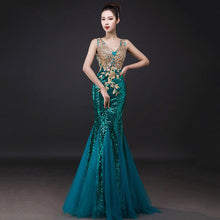 Load image into Gallery viewer, V-Neck Shoulder Fishtail Skirt, Evening Gown for Women