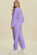 Load image into Gallery viewer, Double Take Full Size Texture Round Neck Long Sleeve Top and Pants Set