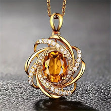 Load image into Gallery viewer, Rhinestone Decor Sunflower Design Pendant Necklace Elegant And Fashionable Jewelry Accessories For Women &amp; Girls